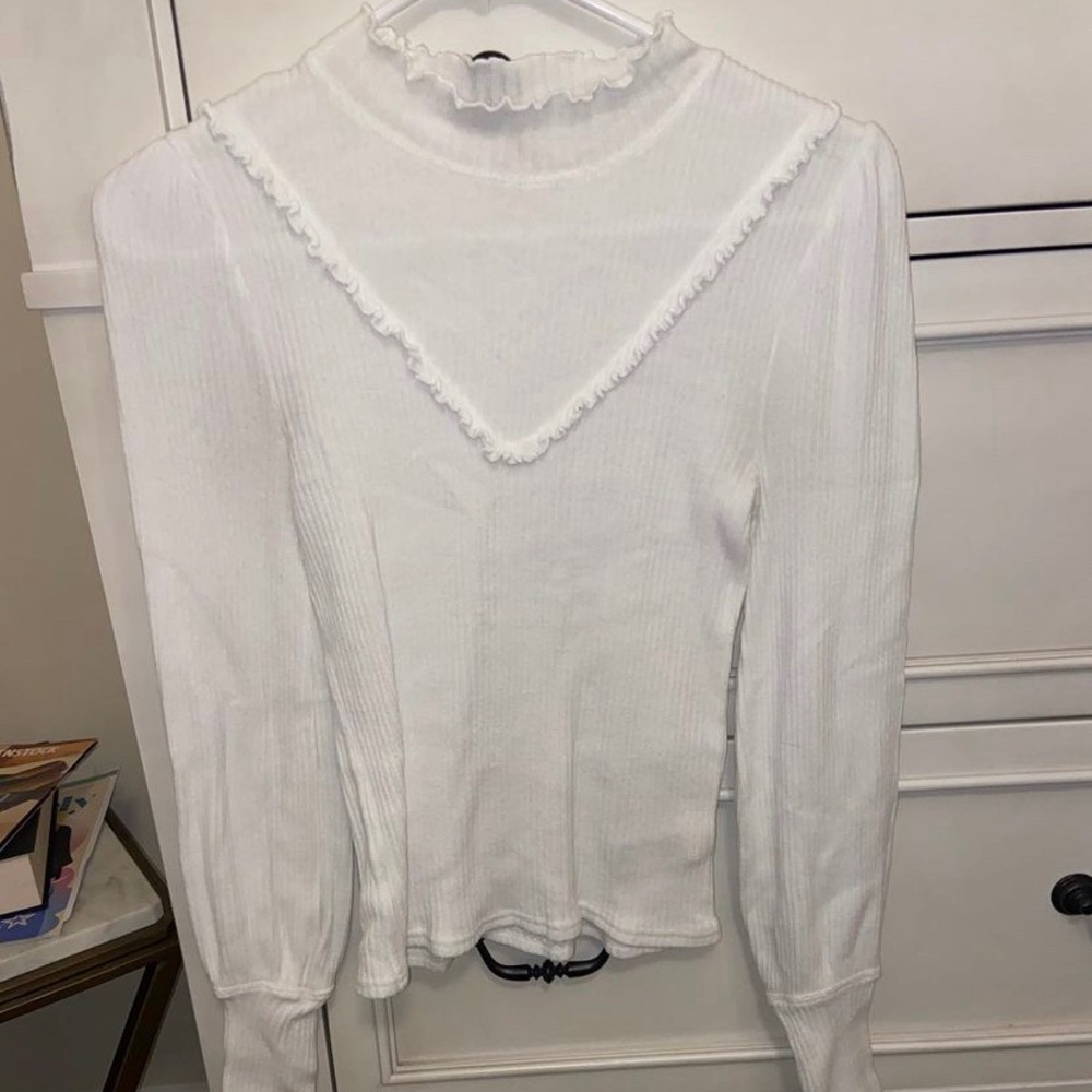 Madewell White super soft high collar top